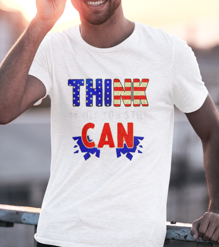 Think CAN American Flag Stars Stripes T-Shirt