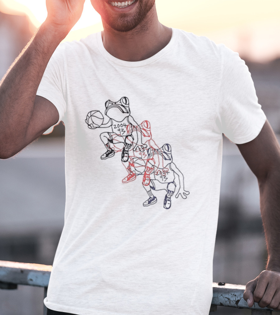 Wikset Dodging Losses 2004 93 Basketball Frog Trio T-Shirt