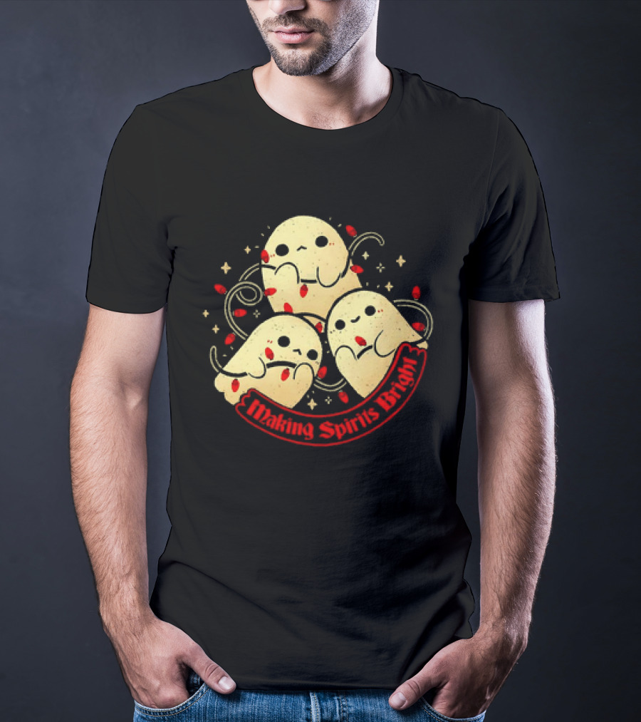 Making Spirits Bright Cute Ghosts T-Shirt