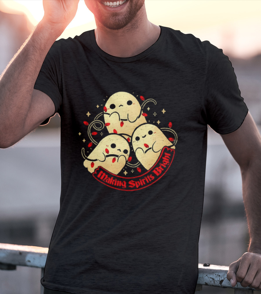 Making Spirits Bright Cute Ghosts T-Shirt