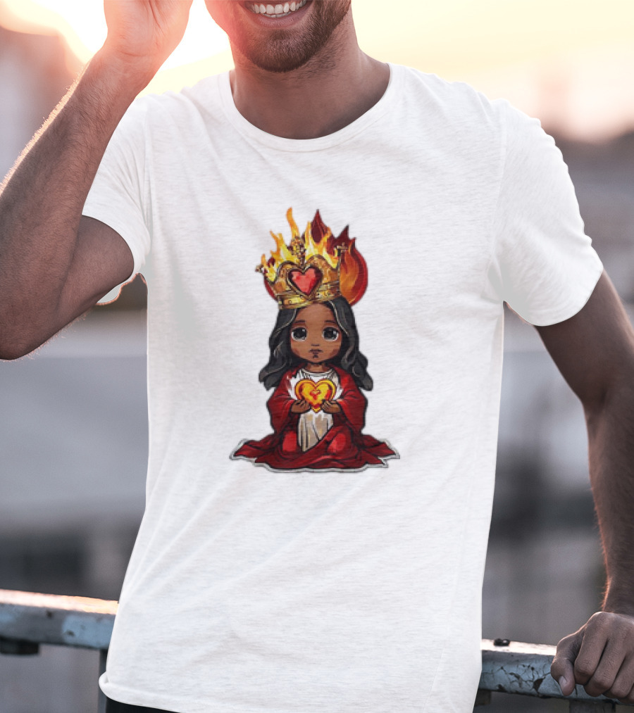 Santo Nino Icon With Flaming Heart And Crown In Philippines T-Shirt
