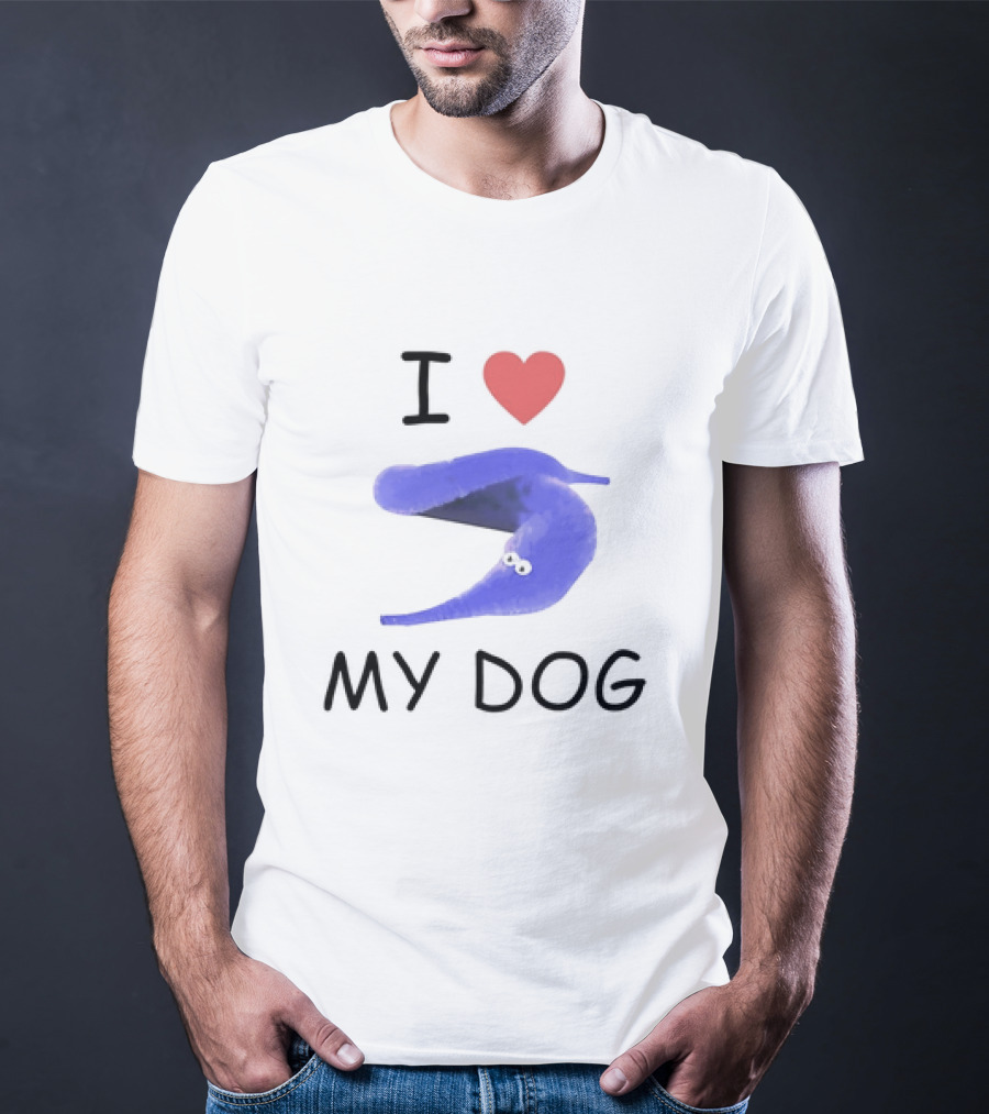 I Love My Dog Silly Worm T-Shirt