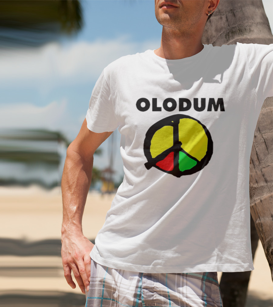 Olodum Peace Symbol With Red Yellow Green Segments T-Shirt