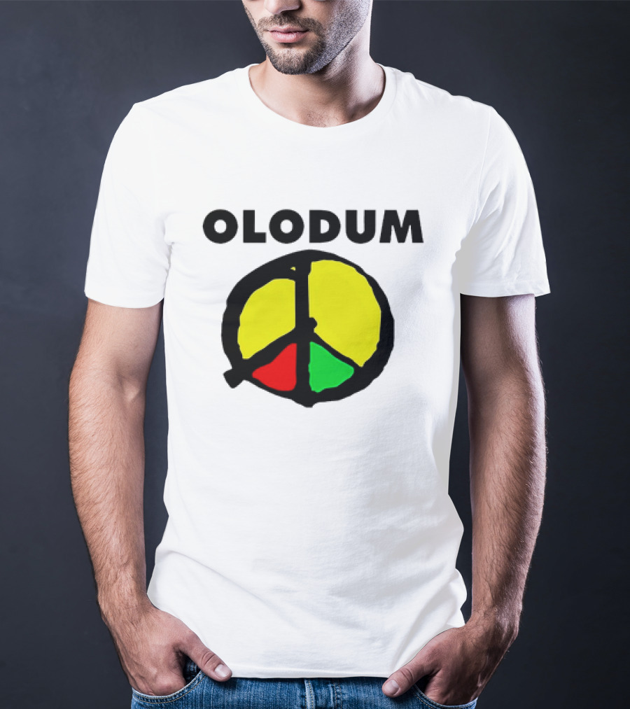 Olodum Peace Symbol With Red Yellow Green Segments T-Shirt