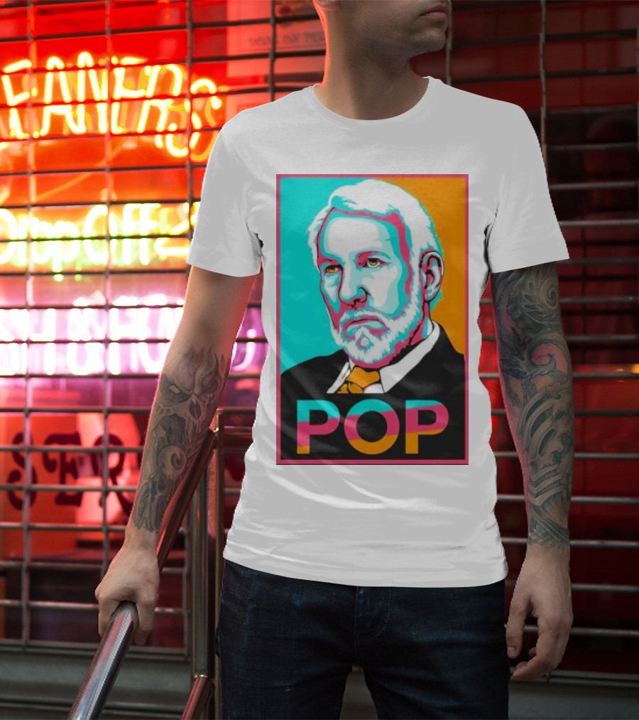 Raul Dominguez Jr Pop Retro Gregg Popovich T-Shirt