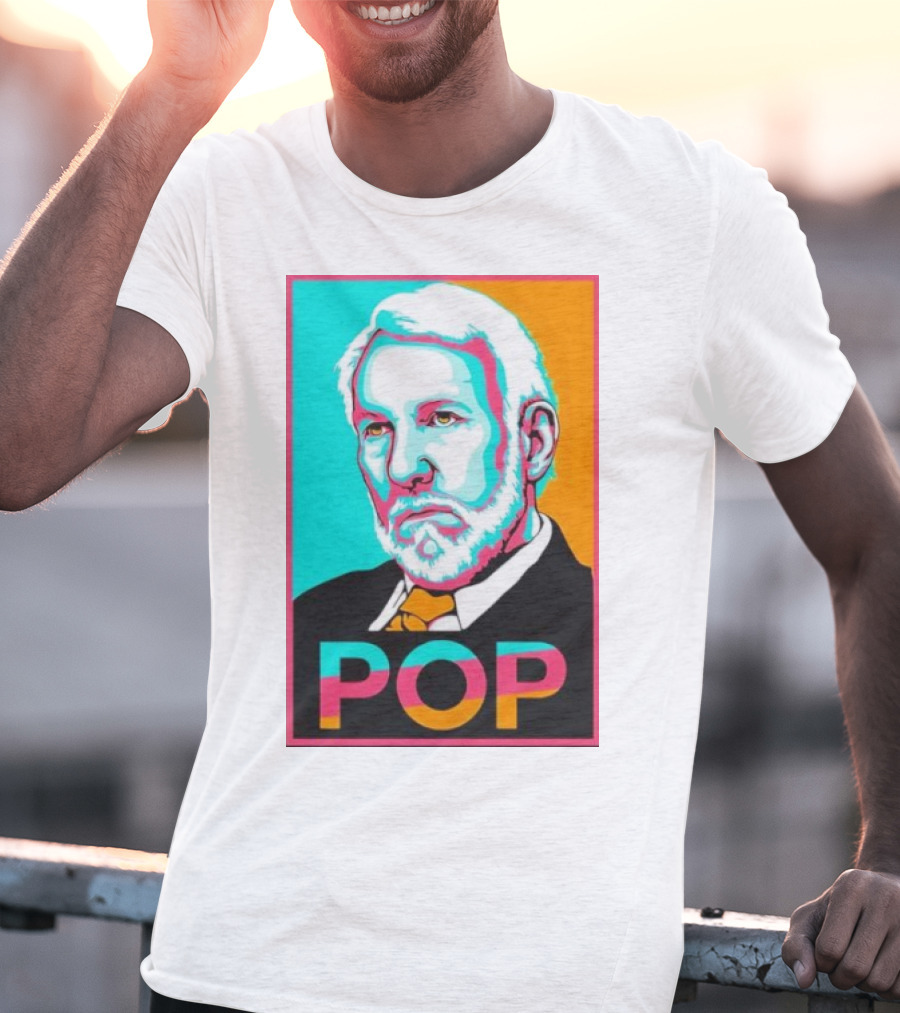 Raul Dominguez Jr Pop Retro Gregg Popovich T-Shirt