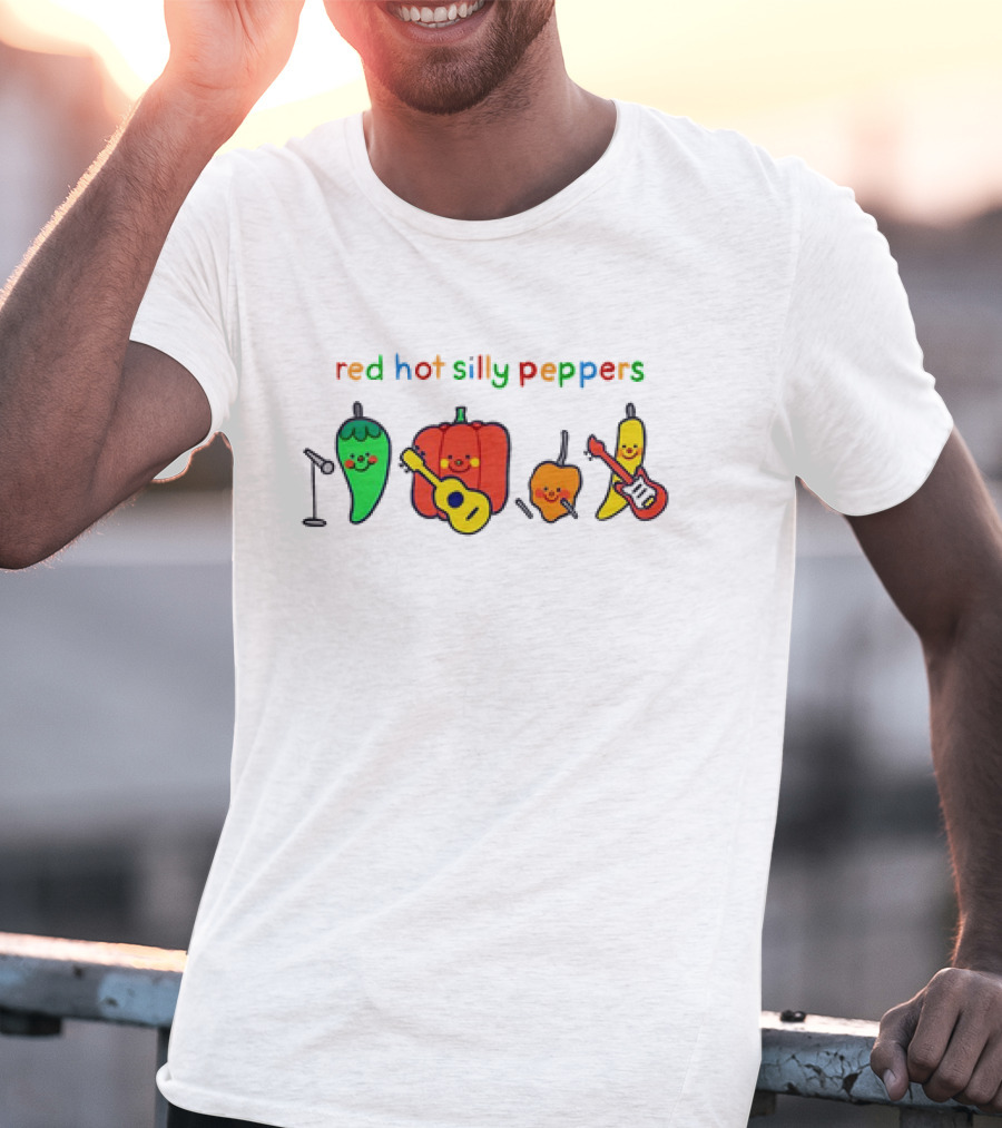 Red Hot Silly Peppers Cute Vegetable Band T-Shirt