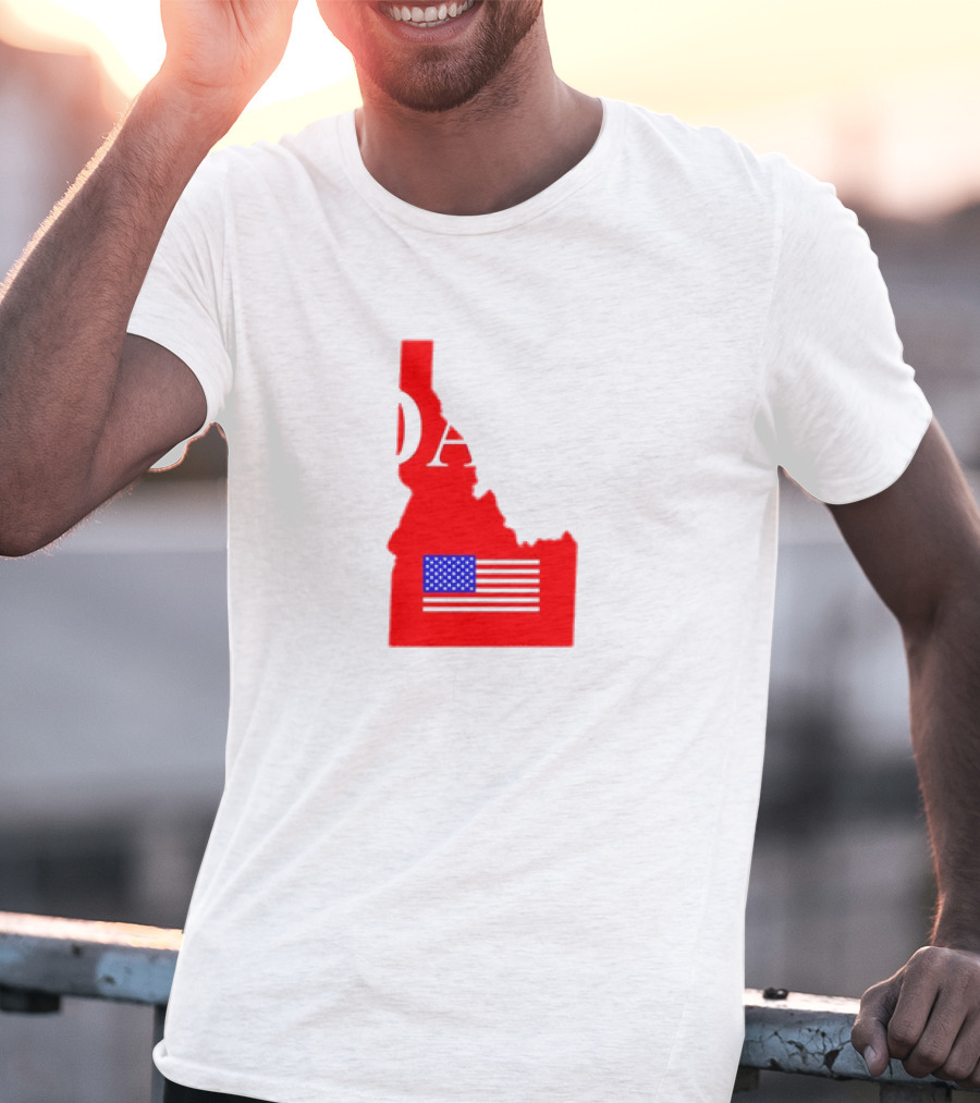 Don’t California My Idaho Red State Outline With American Flag T-Shirt