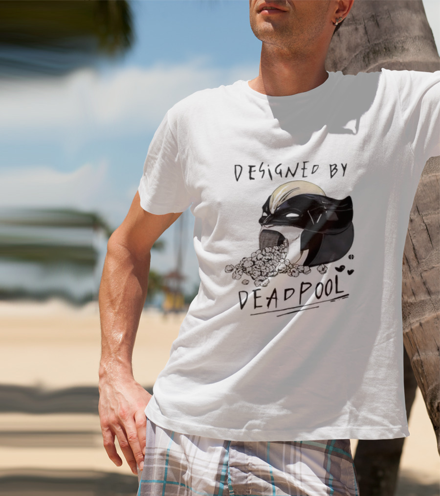 Marvel Designed By Deadpool Popcorn Vintage T-Shirt