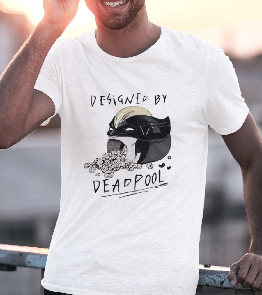 Marvel Designed By Deadpool Popcorn Vintage T-Shirt