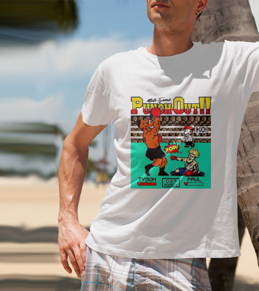 Mike Tyson’s Punch-Out KO Tyson POW Paul Round 2 Retro Game Boxing Match T-Shirt