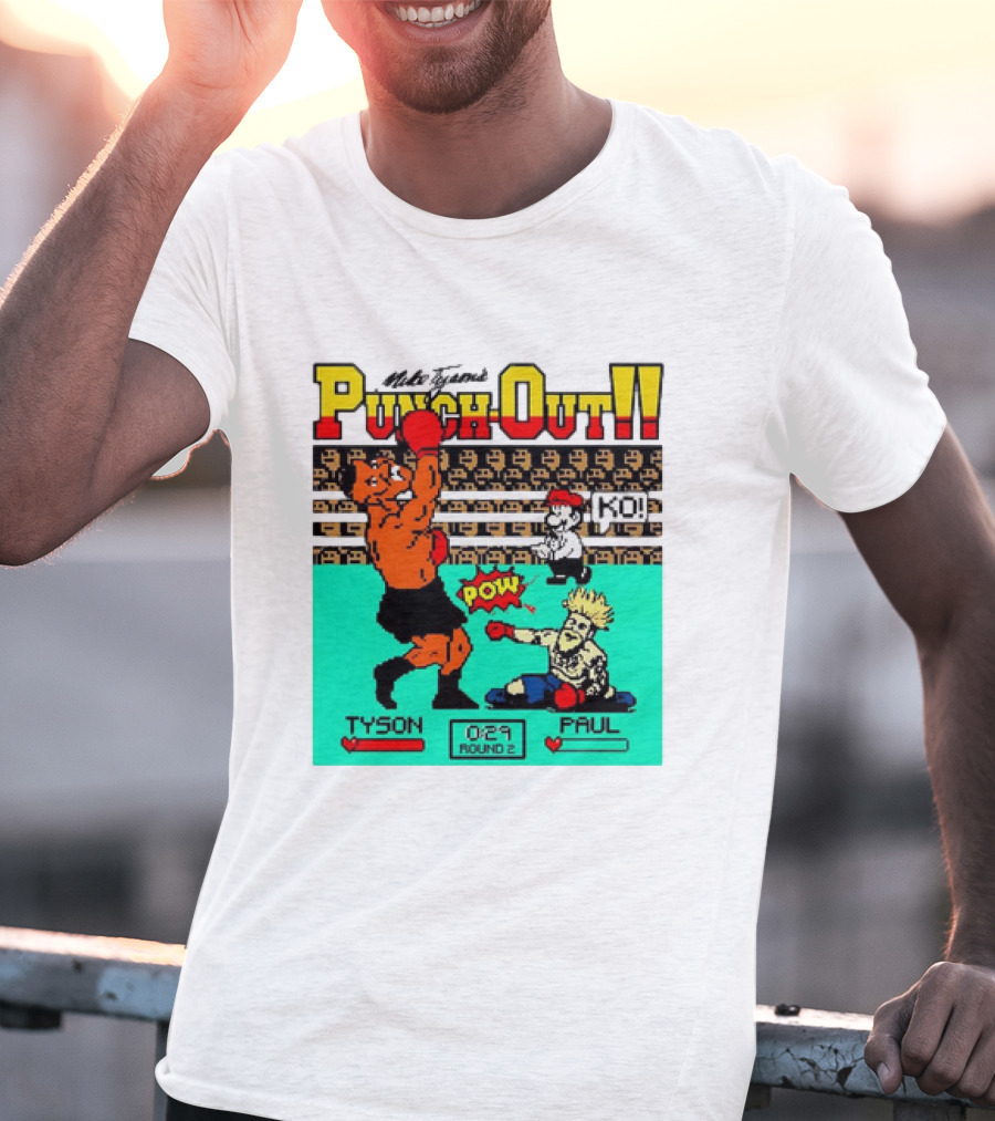 Mike Tyson’s Punch-Out KO Tyson POW Paul Round 2 Retro Game Boxing Match T-Shirt