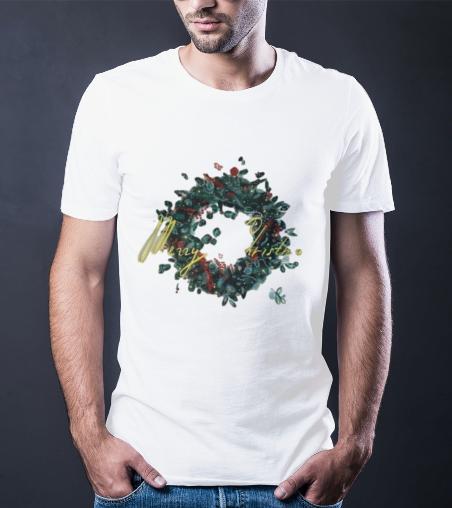 Merry Christmas Outdoor Wreath T-Shirt