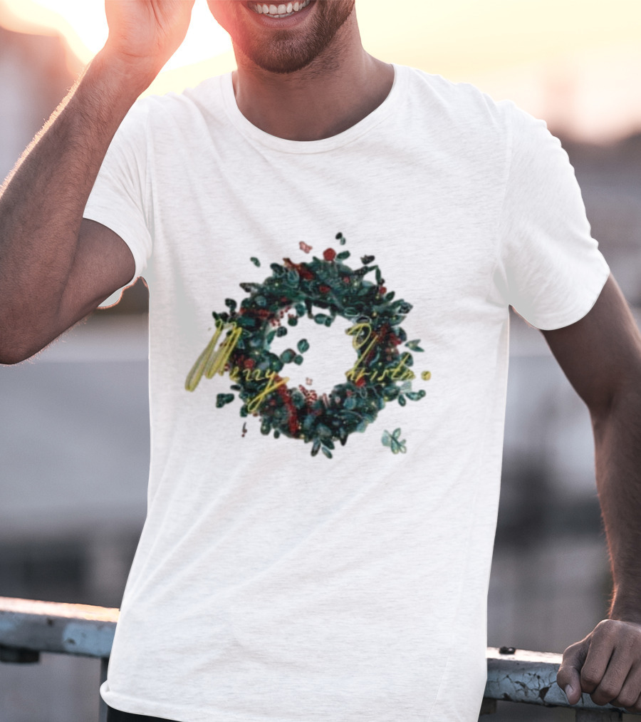 Merry Christmas Outdoor Wreath T-Shirt