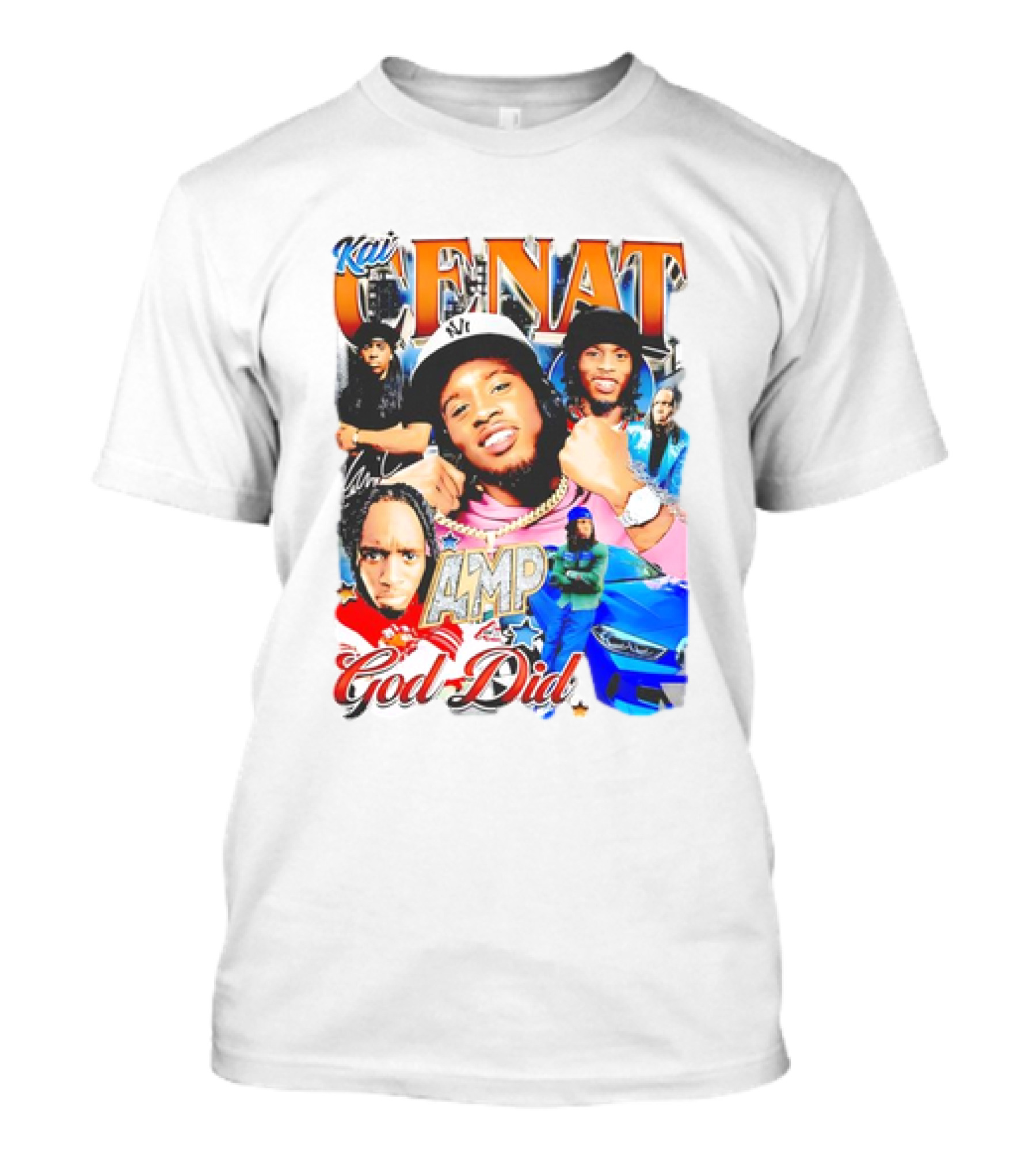 Kai Cenat AMP God Did Car Streamer Graphic Collage T-Shirt