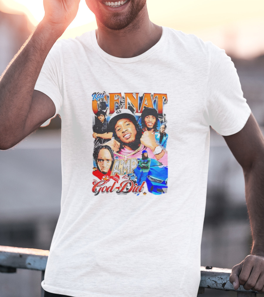 Kai Cenat AMP God Did Car Streamer Graphic Collage T-Shirt