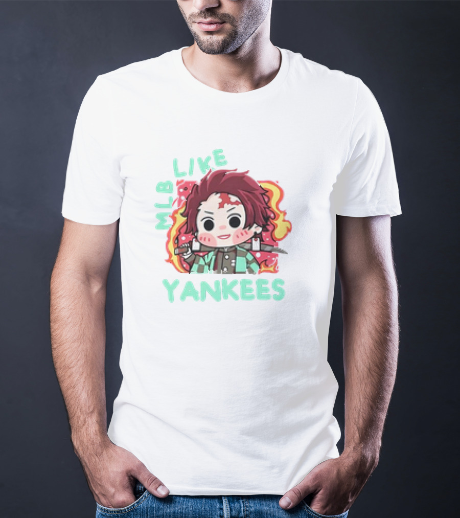 MLB Like Yankees Anime Demon Slayer Tanjiro T-Shirt