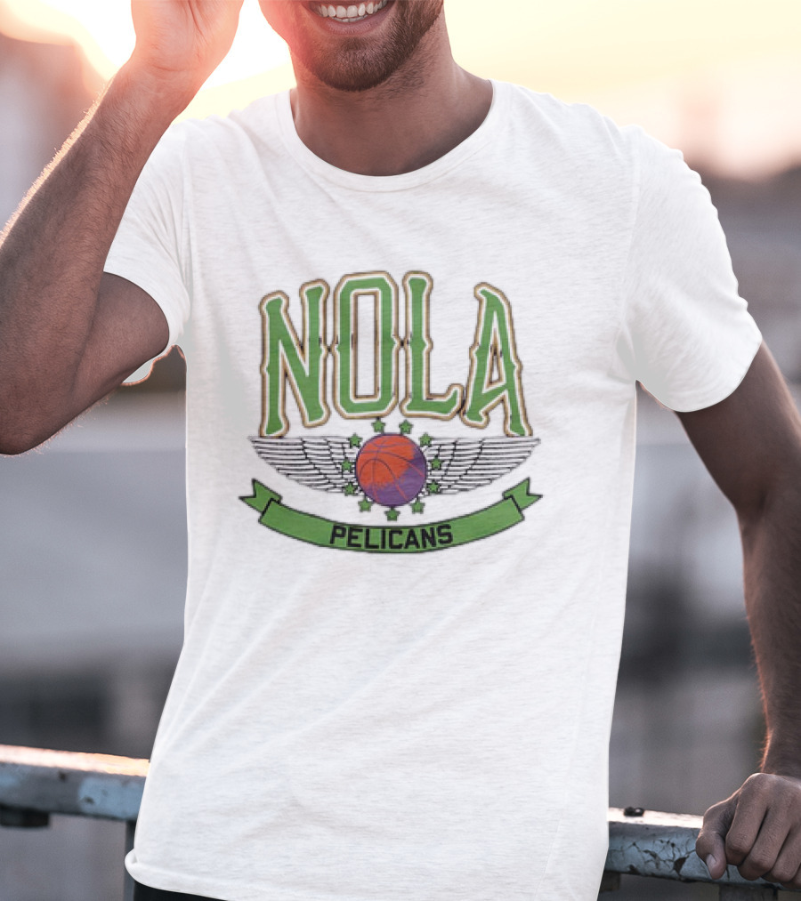 NOLA Pelicans Basketball Wings T-Shirt