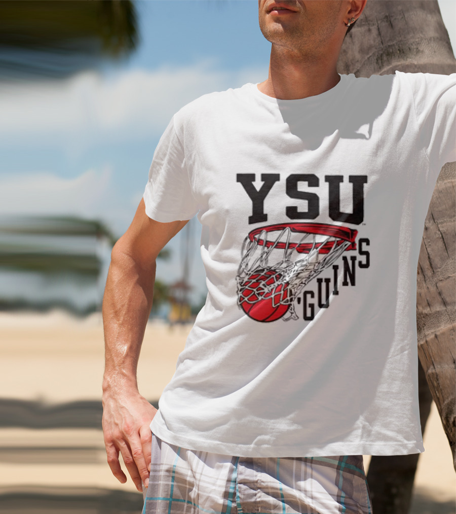 YSU Guins Basketball Hoop Retro T-Shirt