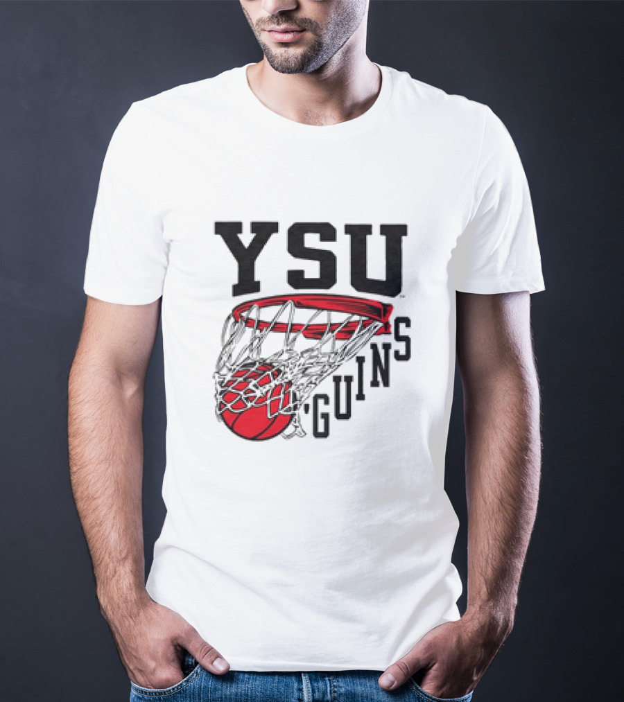 YSU Guins Basketball Hoop Retro T-Shirt