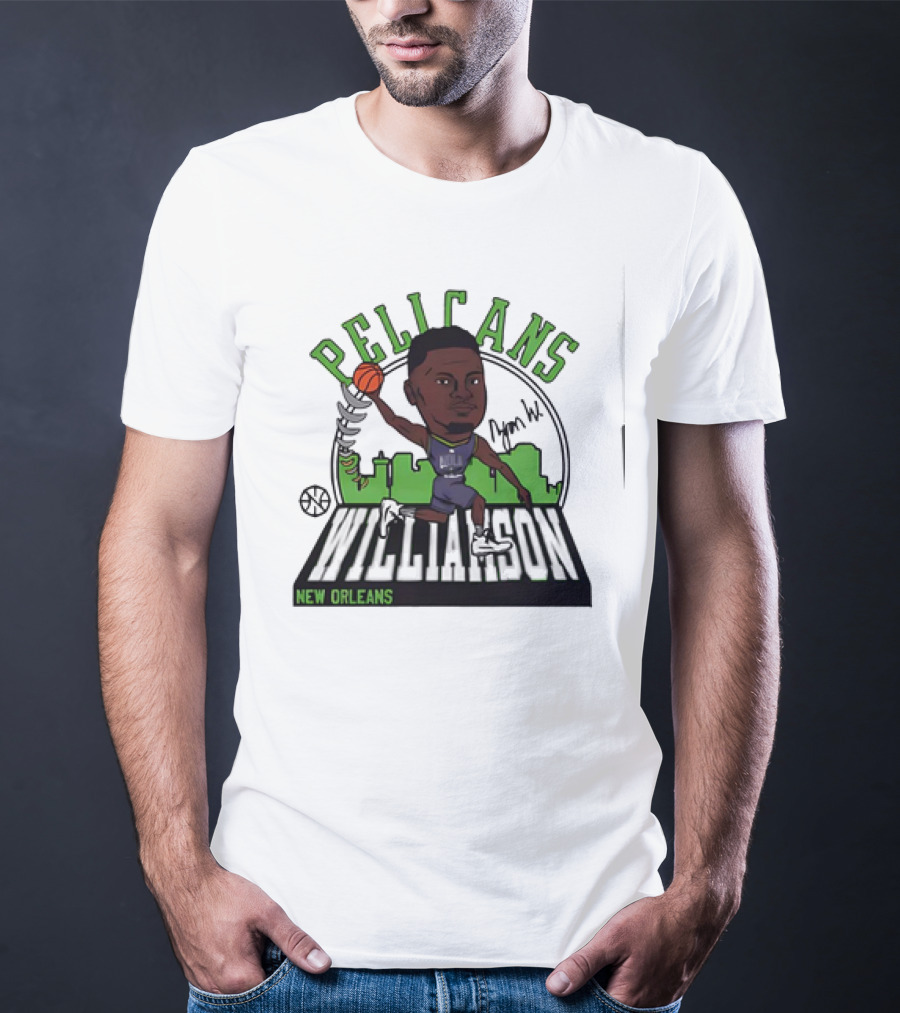 Pelicans New Orleans Zion Williamson Signature Caricature T-Shirt