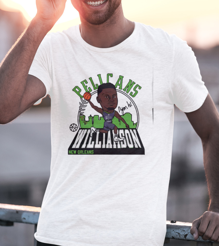Pelicans New Orleans Zion Williamson Signature Caricature T-Shirt