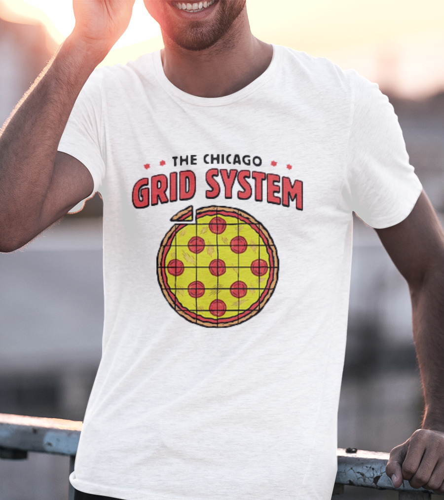 The Chicago Grid System Pizza Slice T-Shirt