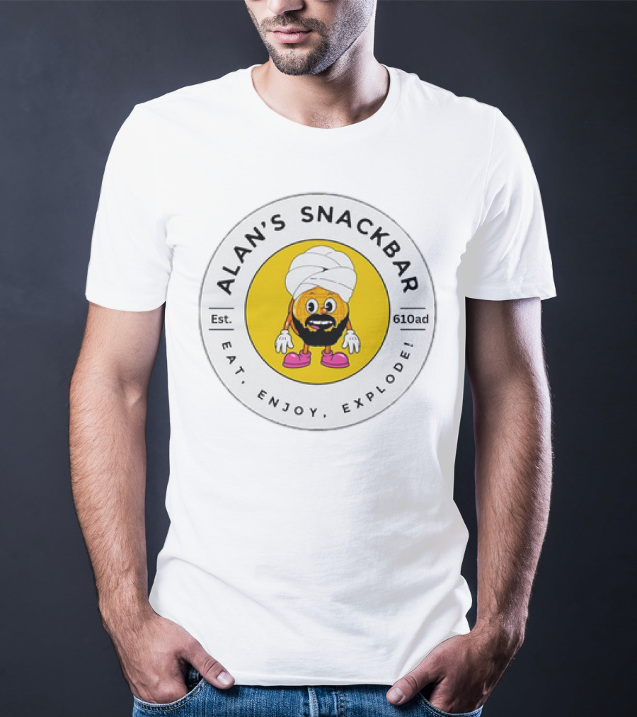ALAN'S SNACKBAR EST. 610AD EAT, ENJOY, EXPLODE T-Shirt