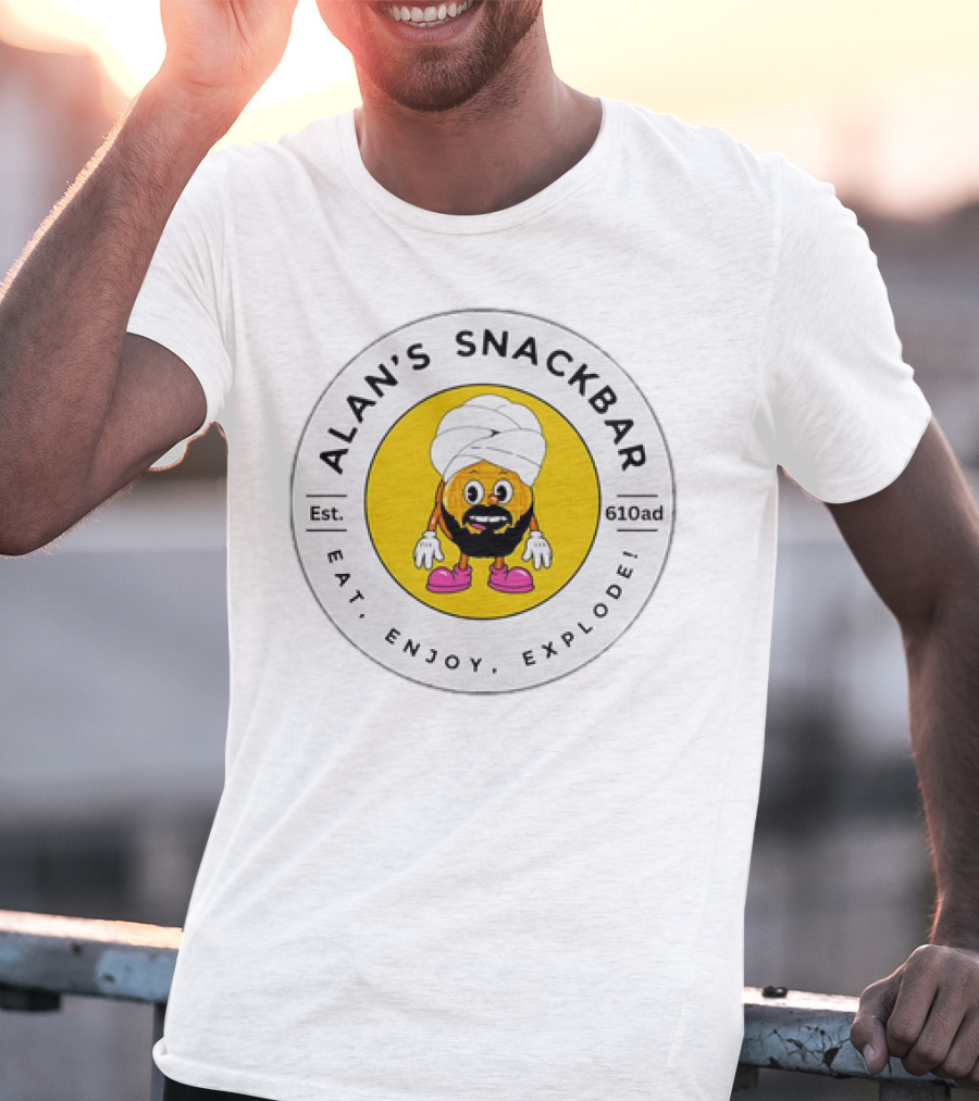 ALAN'S SNACKBAR EST. 610AD EAT, ENJOY, EXPLODE T-Shirt