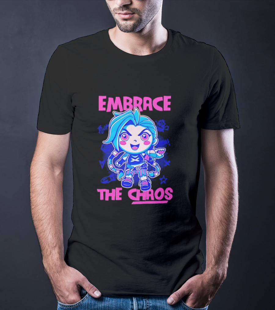 Embrace The Chaos Jinx League Of Legends Arcane Graffiti T-Shirt