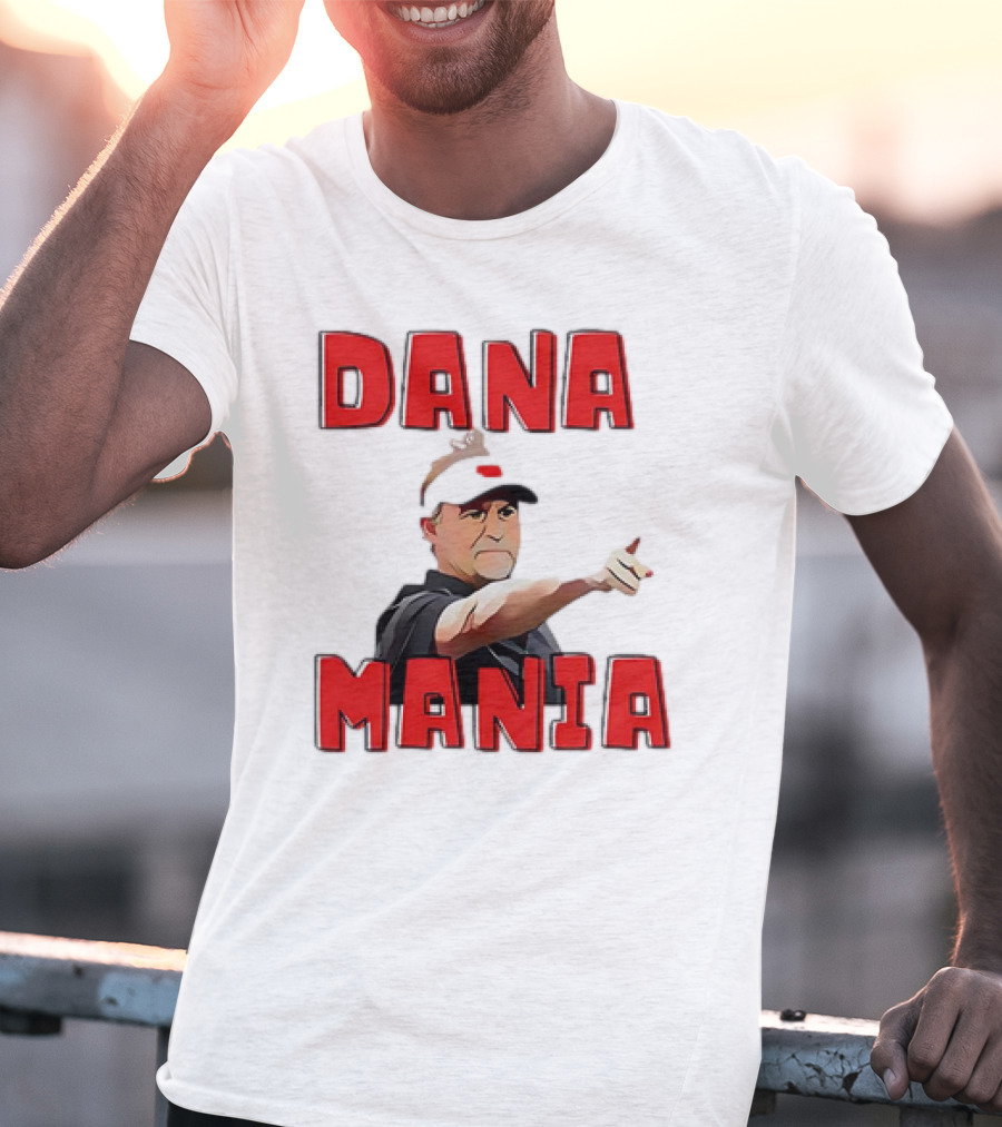 Dana Mania Nebraska Cornhusker Enthusiasm Pointing T-Shirt