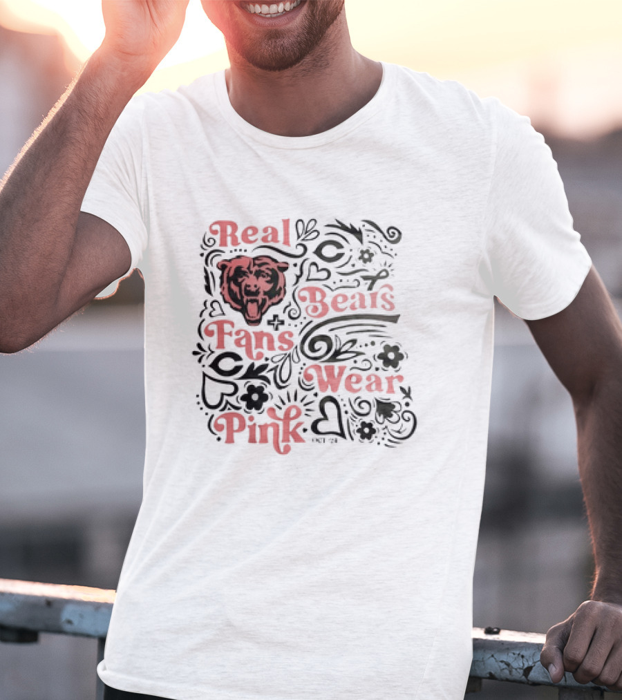 Real Bears Fans Wear Pink Chicago Bear T-Shirt