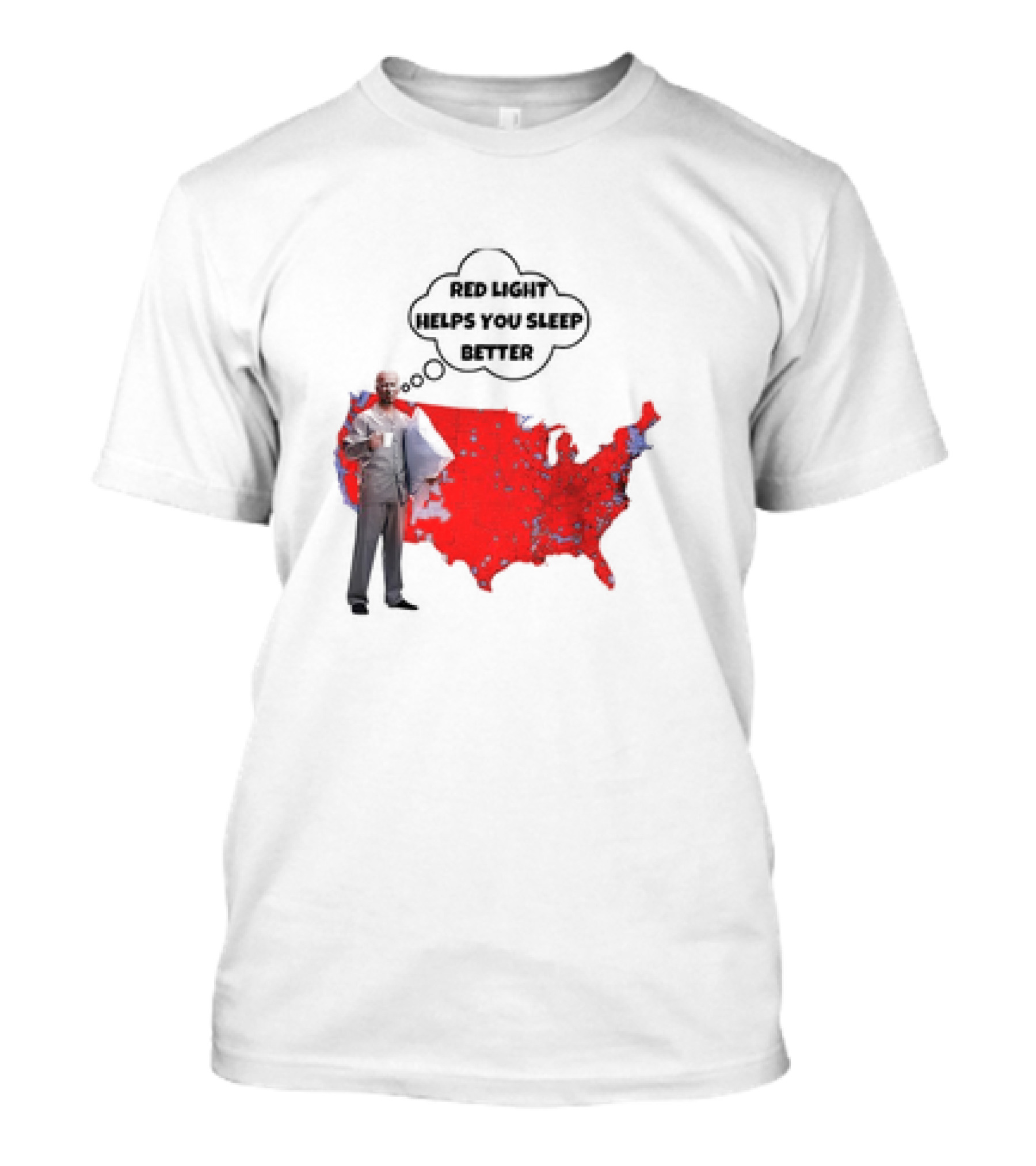Red Light Helps You Sleep Better USA Map T-Shirt