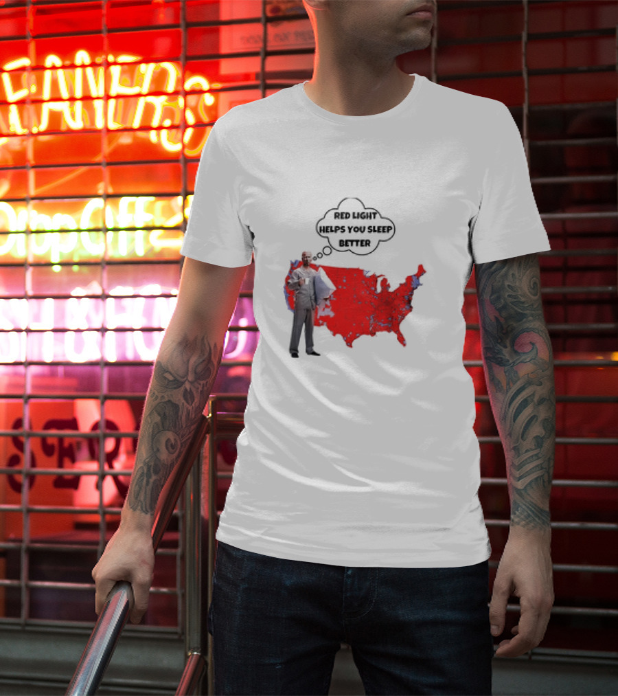 Red Light Helps You Sleep Better USA Map T-Shirt