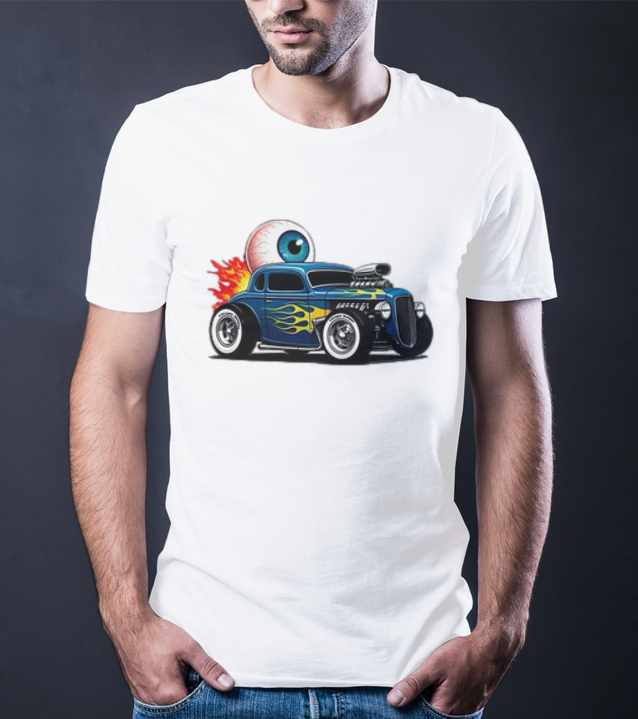 Le Hot Rod D’Eyeba11 Eye-Flame Car T-Shirt