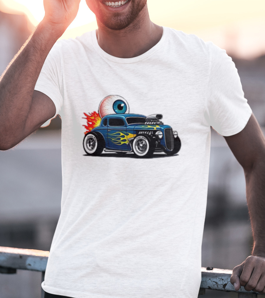 Le Hot Rod D’Eyeba11 Eye-Flame Car T-Shirt