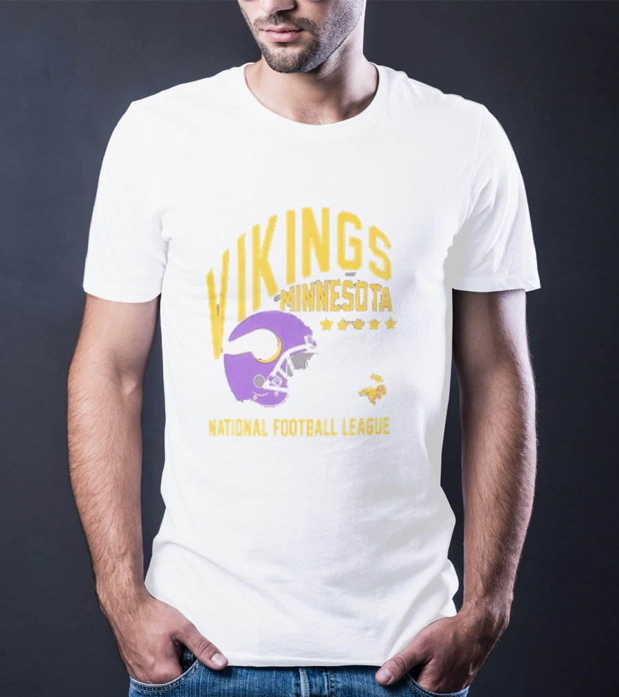 Minnesota Vikings National Football League Helmet Stars T-Shirt