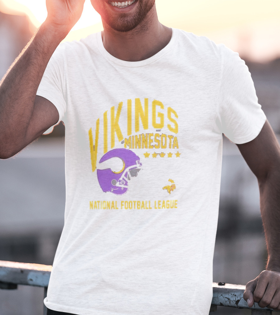 Minnesota Vikings National Football League Helmet Stars T-Shirt