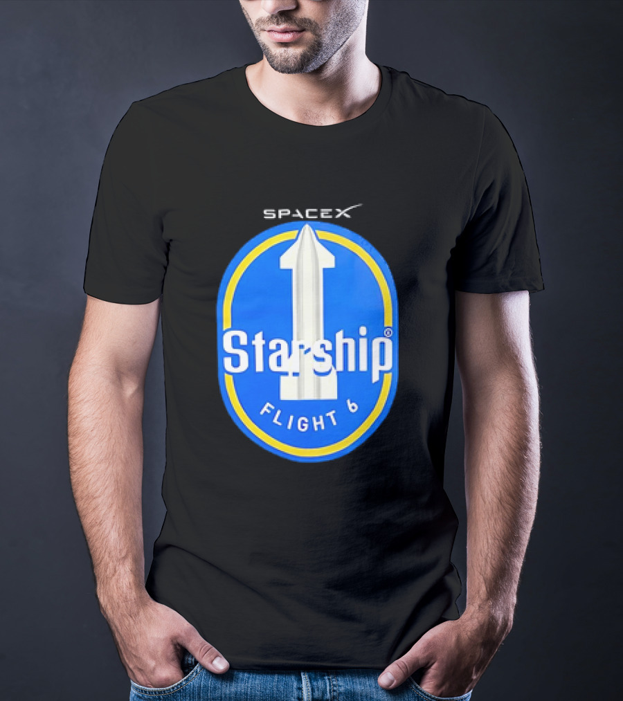 SpaceX Starship Flight 6 Emblem With Rocket T-Shirt