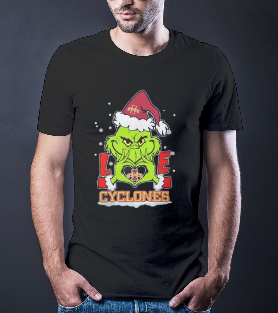 The Grinch Christmas Love Cyclones Iowa State Football T-Shirt