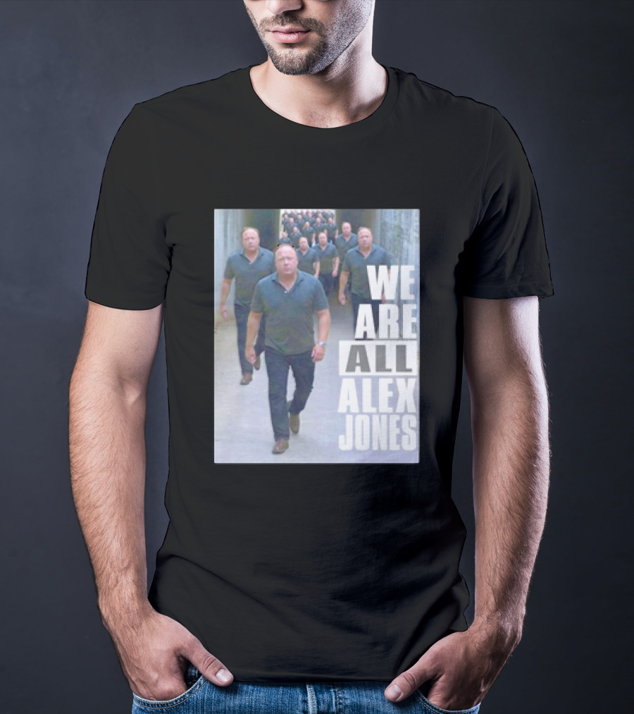 We Are All Alex Jones Multiple Clones Walking In Tunnel T-Shirt