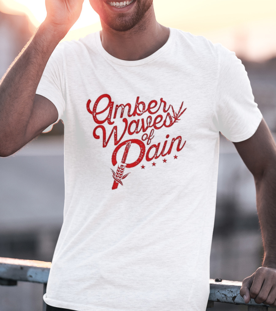 Amber Waves Of Pain Farm Style Red Barn And Wheat T-Shirt