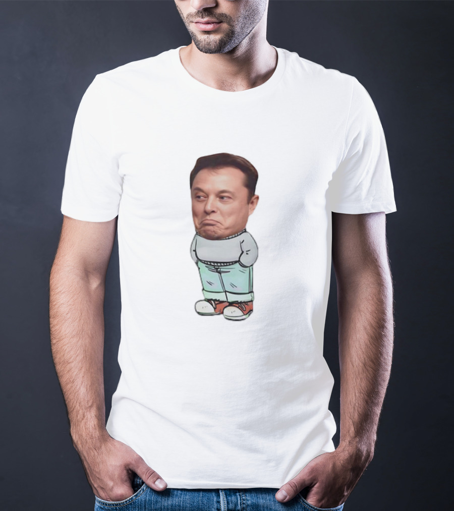 Elon Musk Cartoon Character Chill Guy With Dog Attire T-Shirt