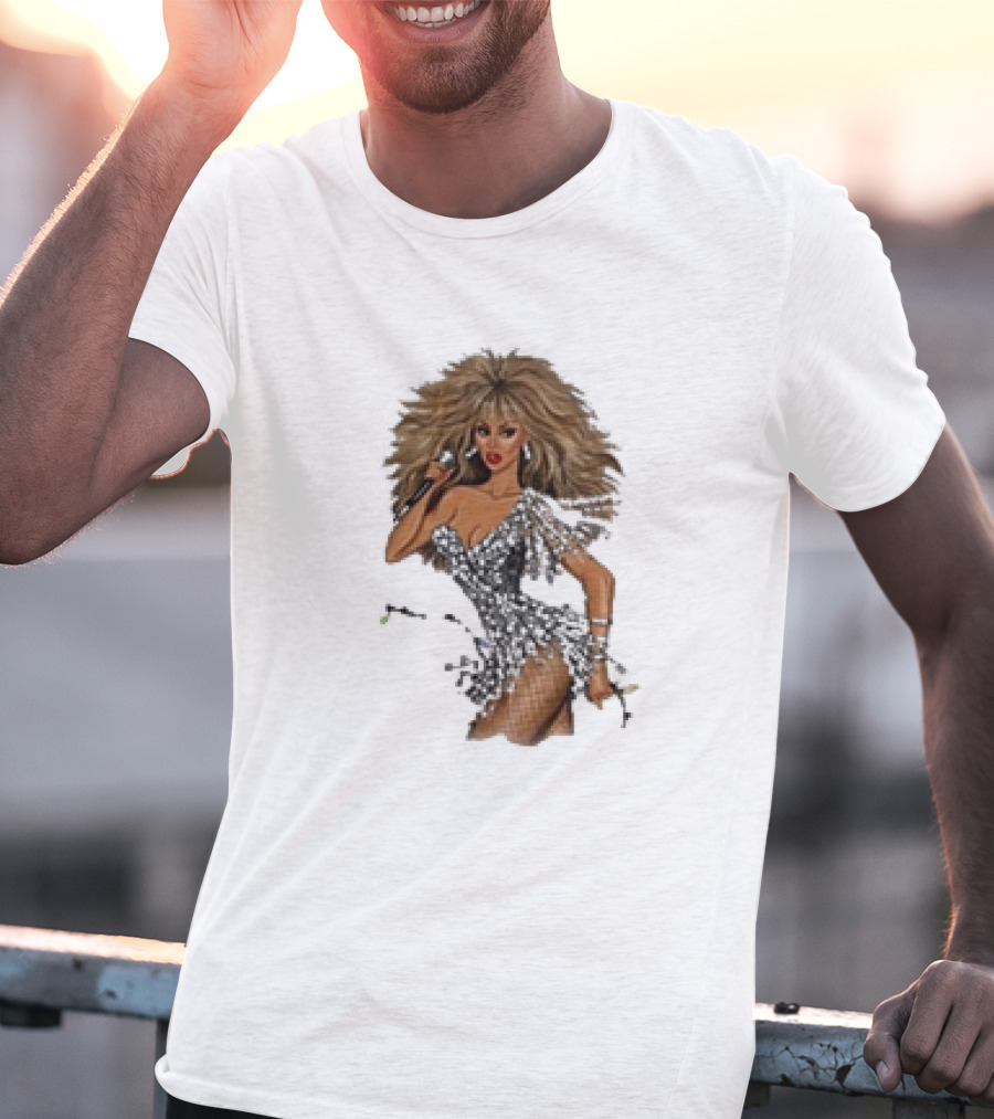 White Christmas Hayden Williams Tina Turner Glamorous Sequin Diva T-Shirt