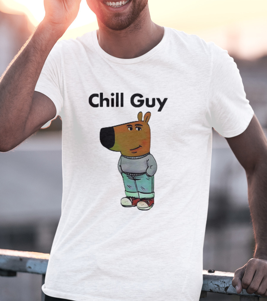 Chill Guy Dog Meme Casual T-Shirt