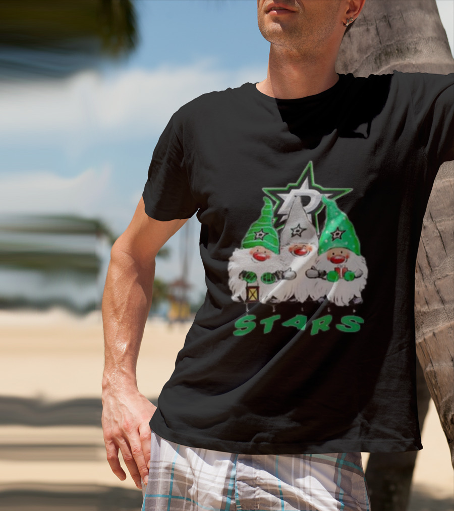 Dallas Stars Christmas Gnomes Festive NHL T-Shirt