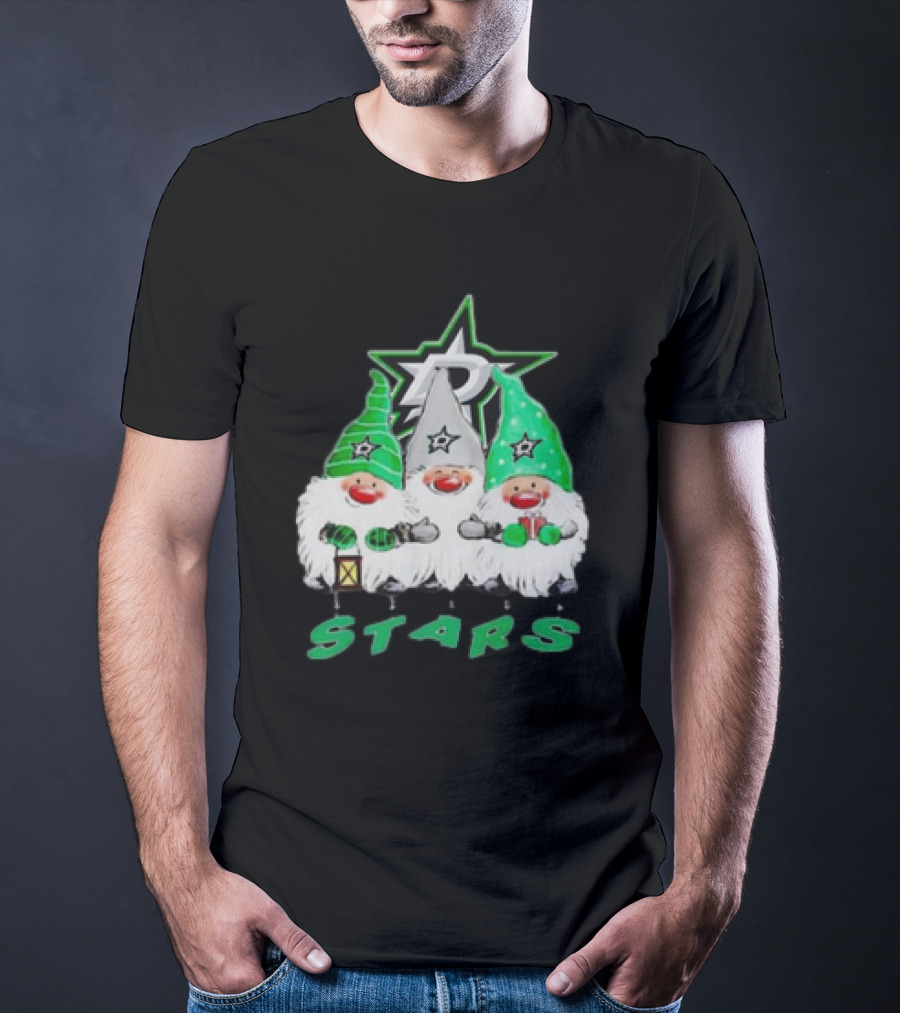 Dallas Stars Christmas Gnomes Festive NHL T-Shirt