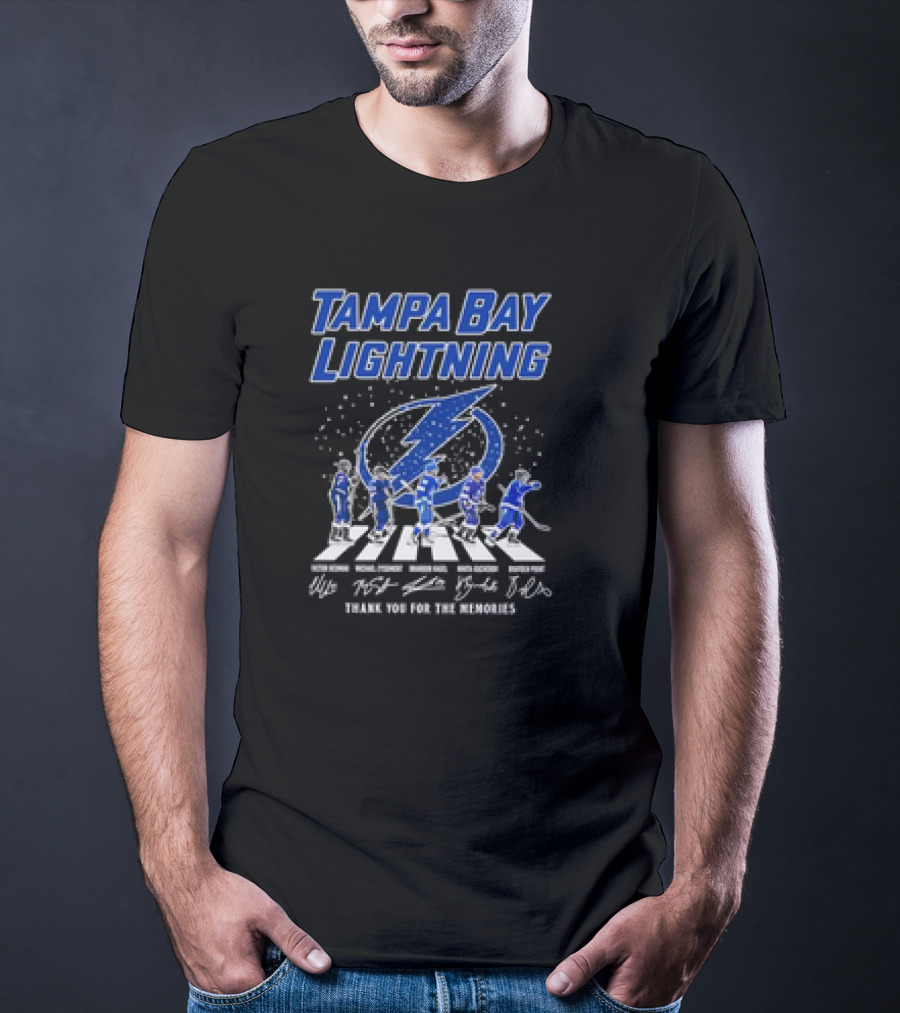 Tampa Bay Lightning Hockey Abbey Road Thank You For The Memories Signatures T-Shirt