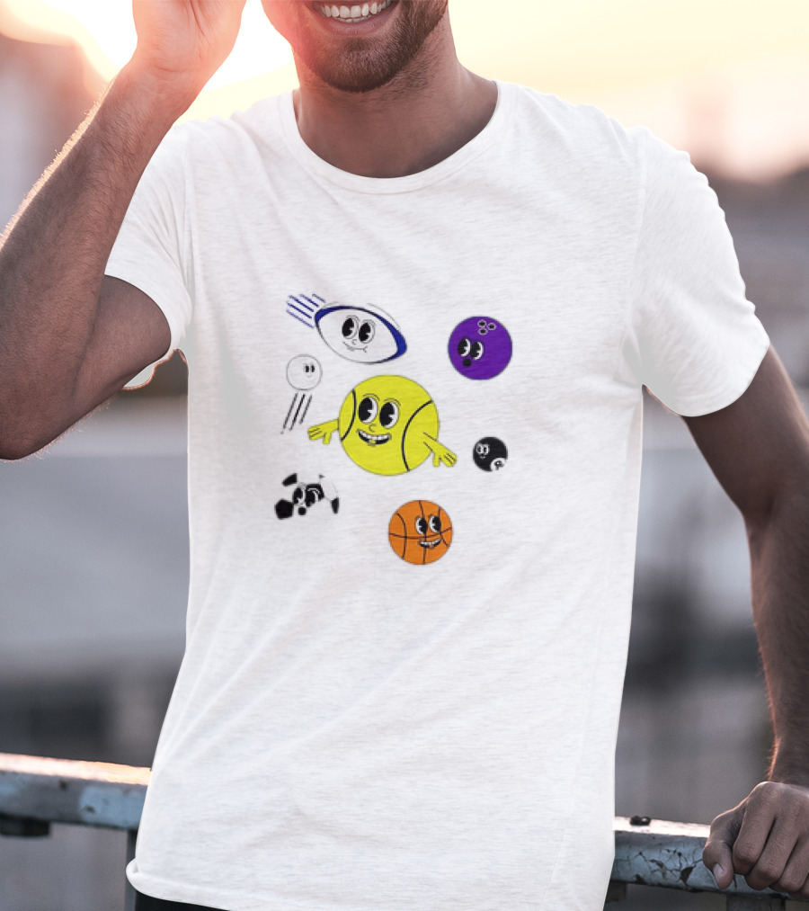 Andy Murray For UNICEF Funny Cartoon Ball Characters T-Shirt