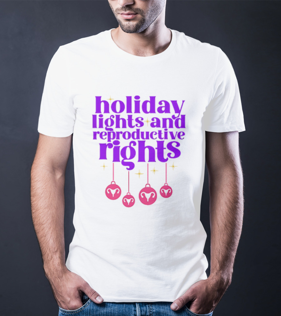 Holiday Lights And Reproductive Rights Ornaments With Symbols T-Shirt